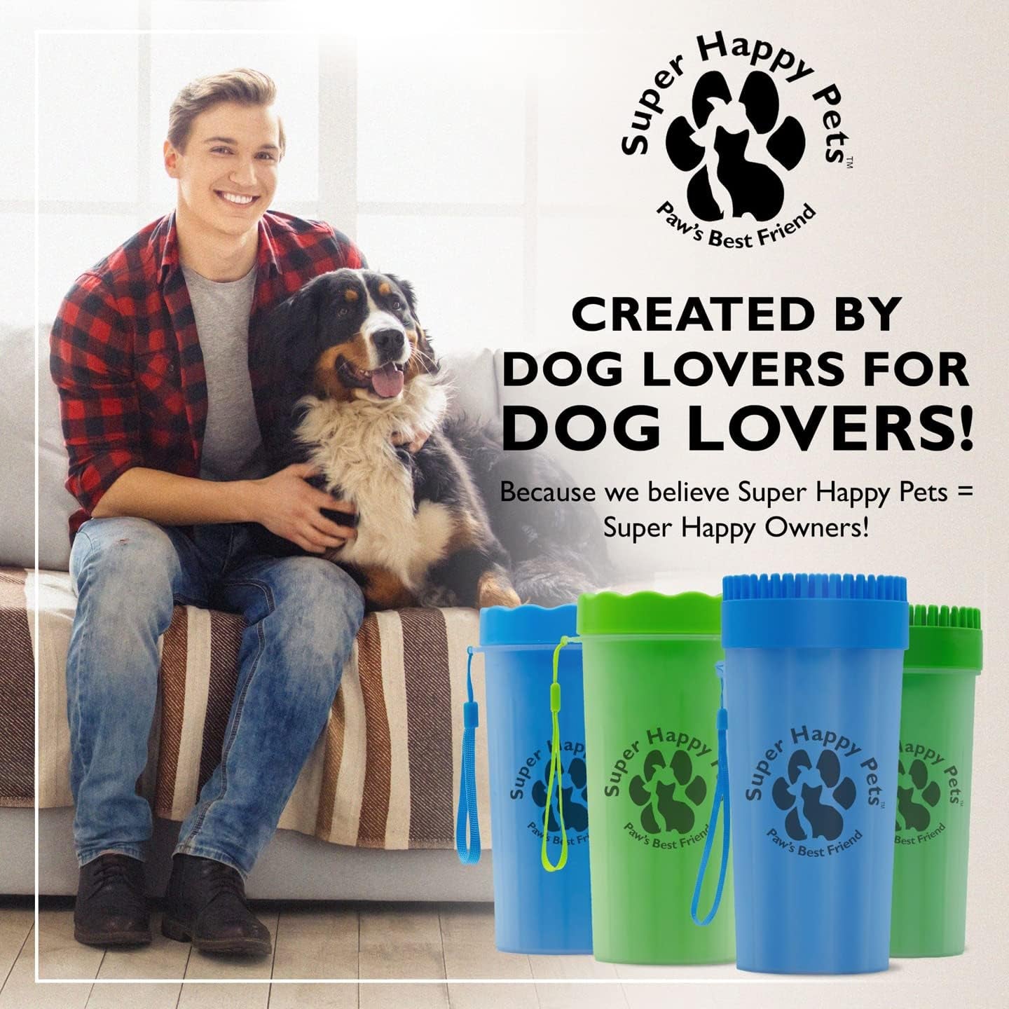 Dog Paw Cleaner for Large Dogs Makes Washing Muddy Paws EASY! Paws' Best Friend Makes and Super Happy Owners! Special Extra Large Size for Even the BIGGEST Furries!