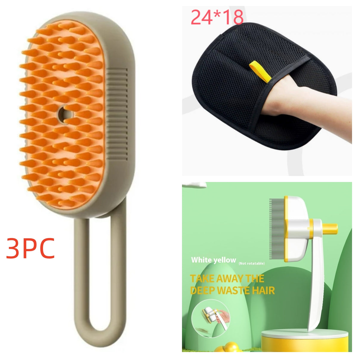Cat Steam Brush Steamy Dog Brush 3 in 1 Electric Spray for massaging