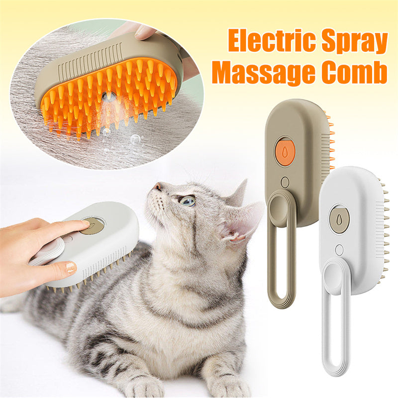 Cat Steam Brush Steamy Dog Brush 3 in 1 Electric Spray for massaging