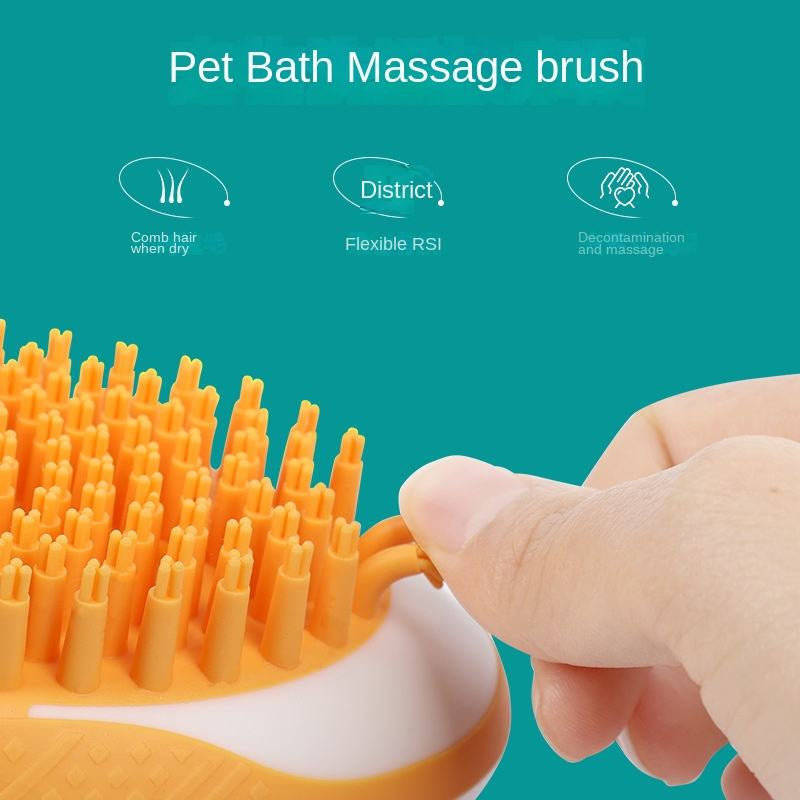 2-in-1 Pet Spa Massage Comb - Soft Silicone Bath Brush for Dogs and Cats, Grooming and Cleaning Tool