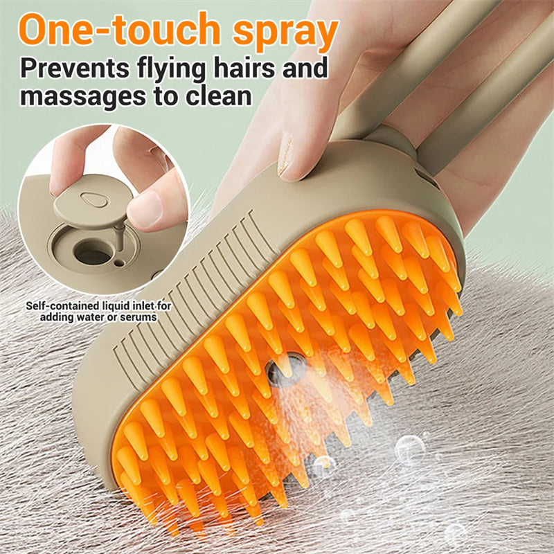 Cat Steam Brush Steamy Dog Brush 3 in 1 Electric Spray for massaging